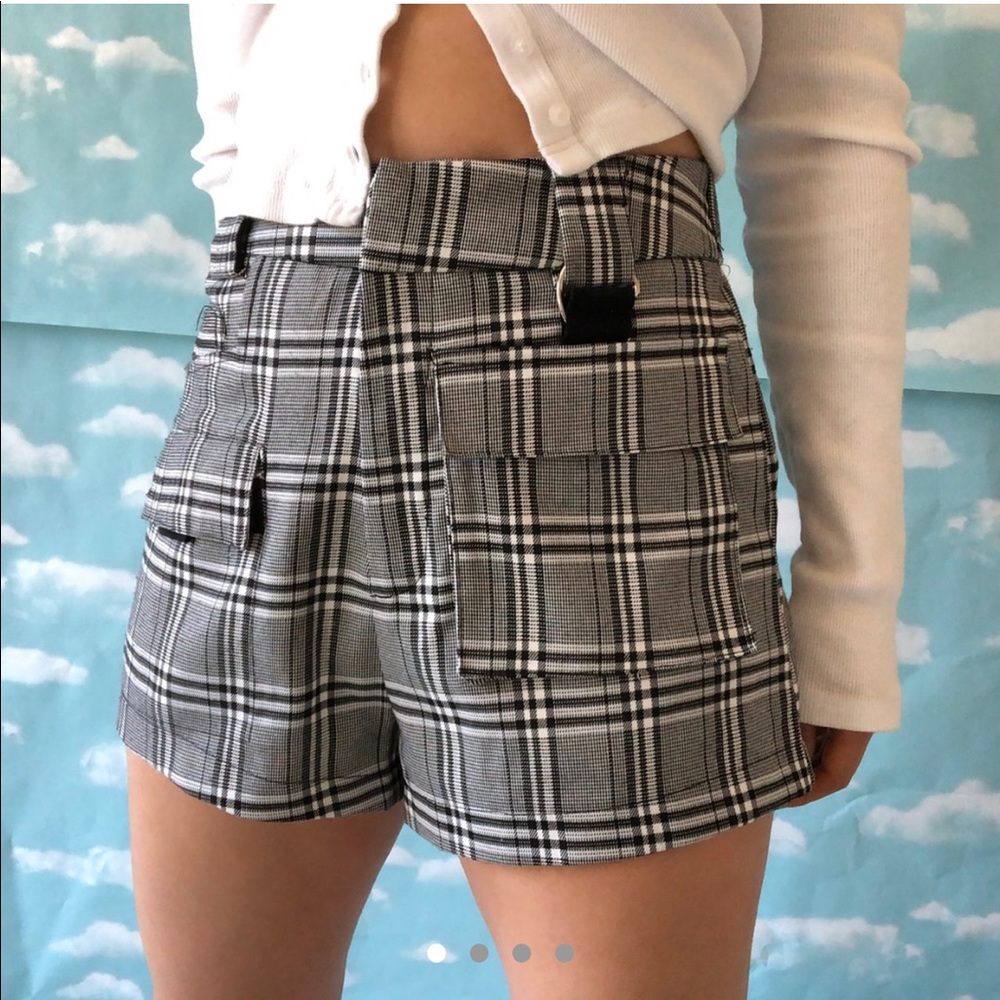 i.am.gia plaid cargo shorts